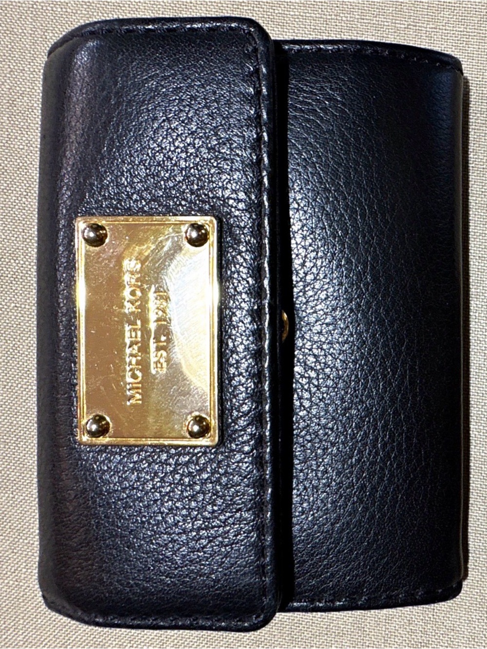 Michael Kors Black Leather Key Ring Wallet